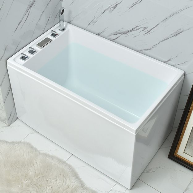 Freestanding Acrylic Rectangular Bath Soaking Center White Bathtub