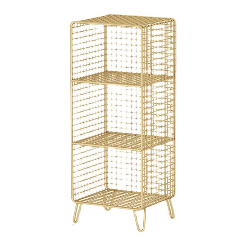 Contemporary Iron Standard Bookshelf Vertical Closed Back Bookcase for Home