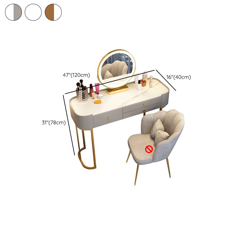 Glam Glass Vanity Dressing Table Bedroom Make-up Vanity with Drawer