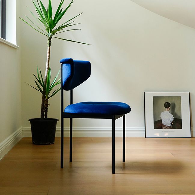 Nordic Armless Backrest Cushion Chair with Metal Legs for Dining Room