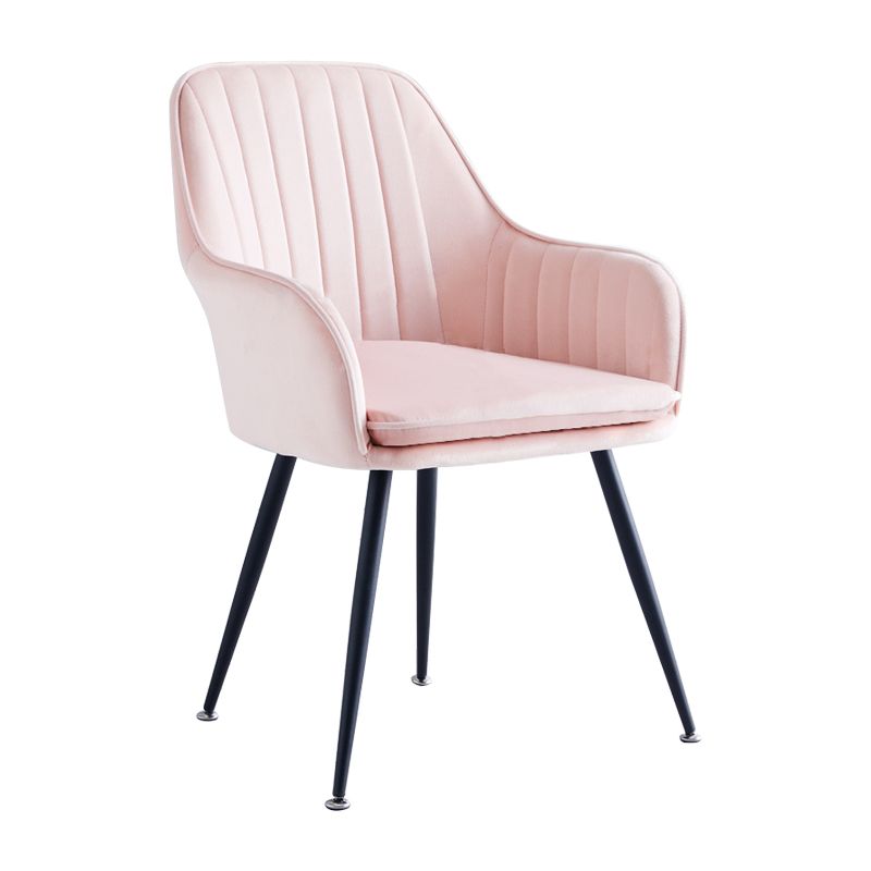 Silla de comedor con acabado mate de terciopelo, sillón con respaldo sólido para dormitorio escandinavo