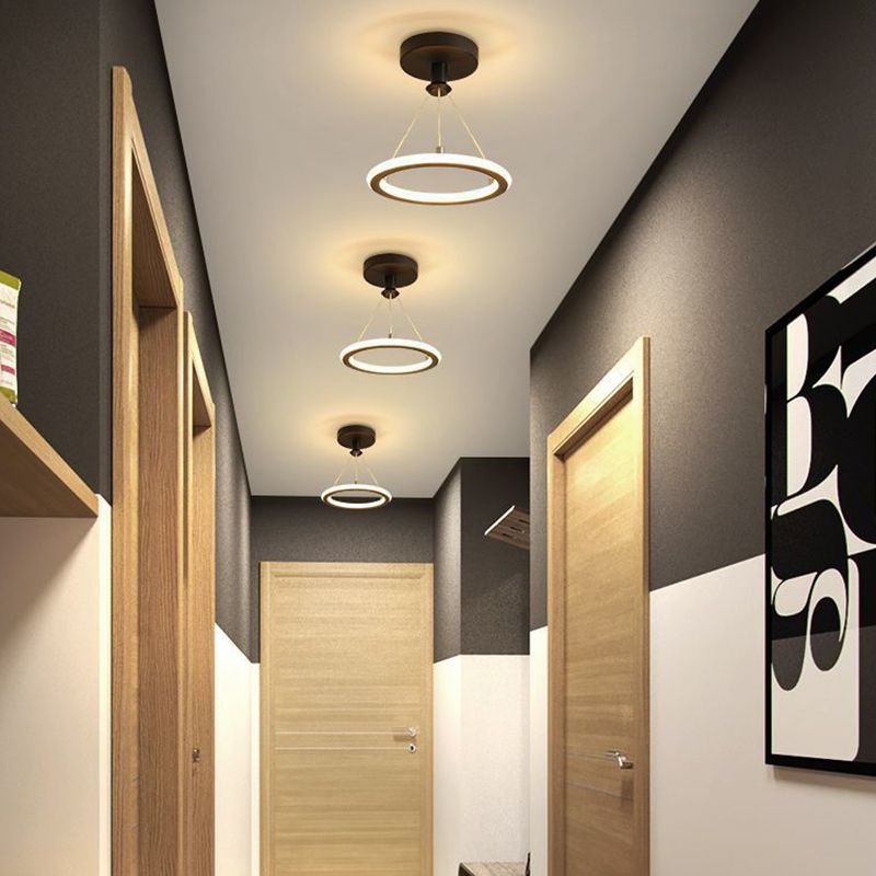 Minimalist Metal Ceiling Light Fixture, Luxury Circle Shade Ceiling Flush Mount Lights for Indoor