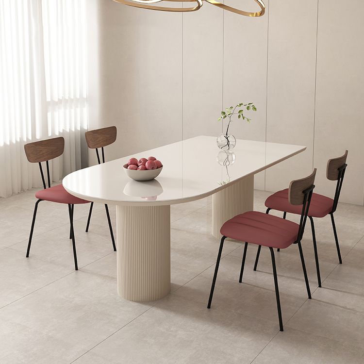 Metal and Slate Table Contemporary Home Wood Legs Dining Table