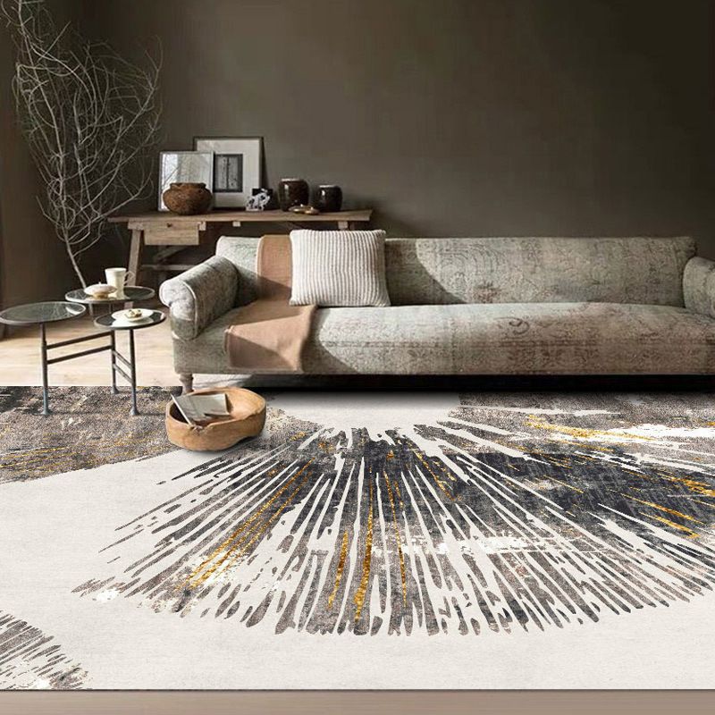 Brown Modern Rug Polyester Graphic Indoor Rug Stain Resistant Rug for Living Room
