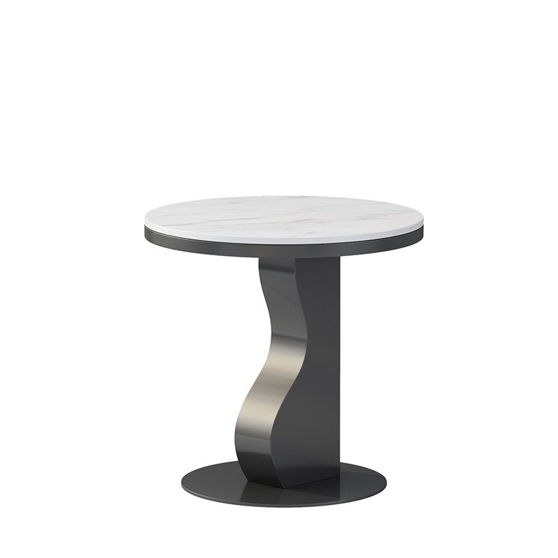Stone & Iron End Table Dia 19.69" High Round Sofa Side Accent Table