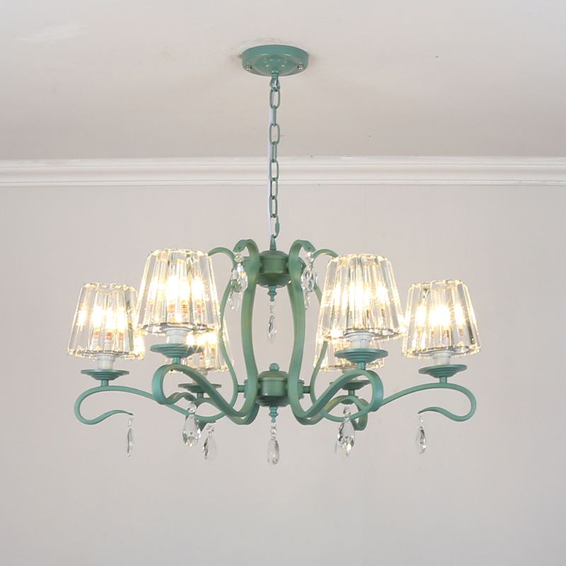 Lampadario in metallo in stile moderno lampadario appeso al lampada a soffitto verde affusolato