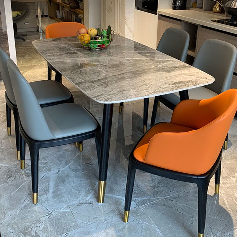 Rectangle Sintered Stone Table for Restaurant Industrial Dining Table with 4 Legs