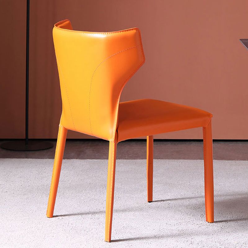 Silla de comedor de estilo moderno, sillón orejero de metal sin brazos para cocina
