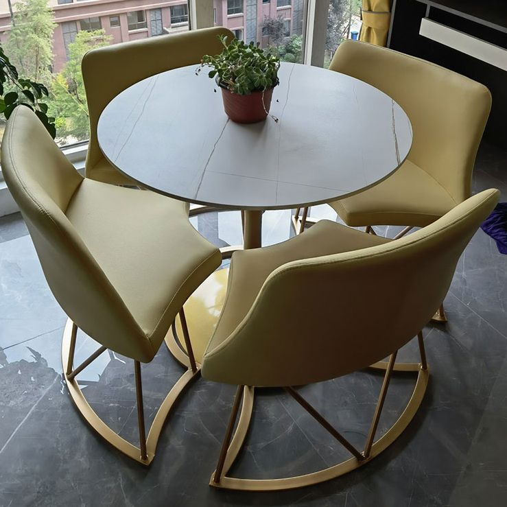 Moderne stijl ronde eettafel gesinterde stenen tafel met tulpbasis voor thuis