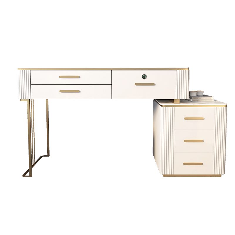 Glam Wood Make-up Vanity Slate Top Vanity Dressing Table with Drawer