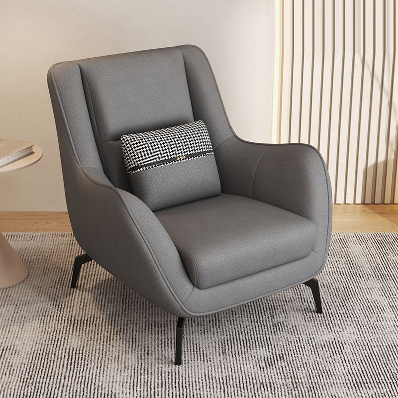 Mid-Century Modern Accent Chair Cushion Back Basic Four Legs Arms Included Armchair