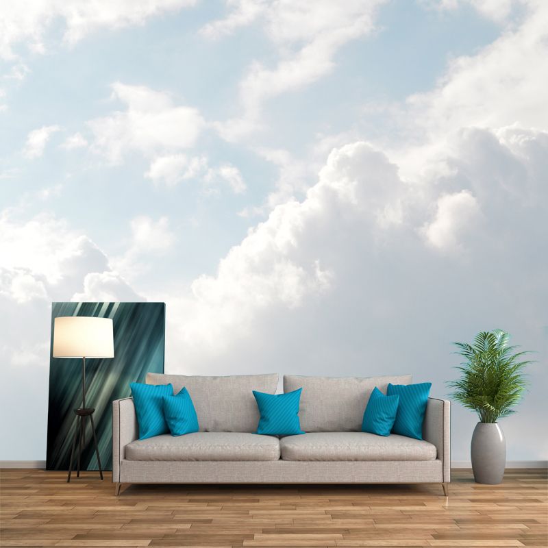 Modern Sky Mural Wallpaper Stain Resistant Wall Decor for Bedroom, Customized Size