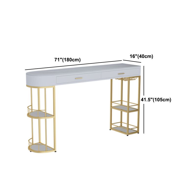 Glam Style Stone Bar Table 1/3/4 Pieces Counter Table with Upholstered Stools