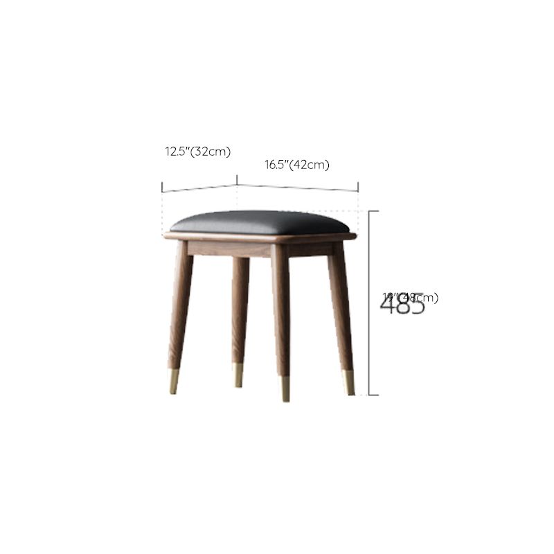3 Drawers Mirrored Makeup Table Solid Wood Vanity Desk Stool Set
