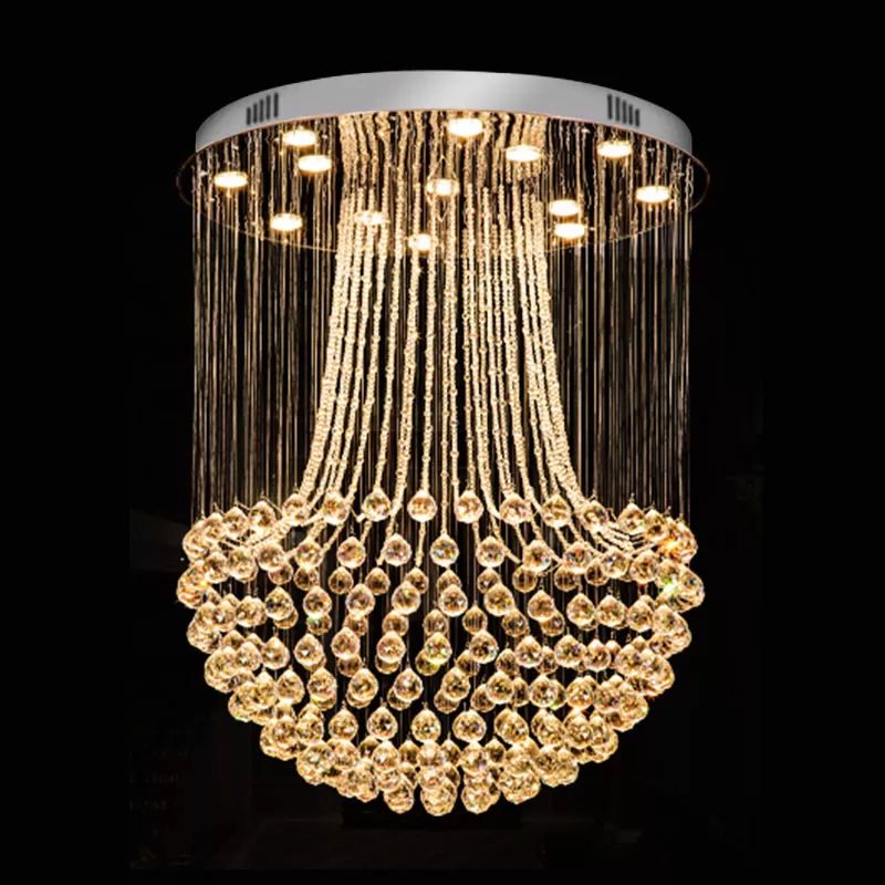 Crystal Mushroom Flush Mount Contemporary 13 Lights Flushmount Ceiling Lamp in Edelstahl