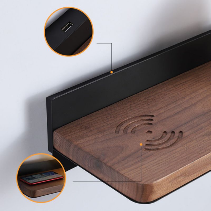 Contemporary Wood Wall Mounted Lighting Glass Shade Wall Lamp for Bedroom