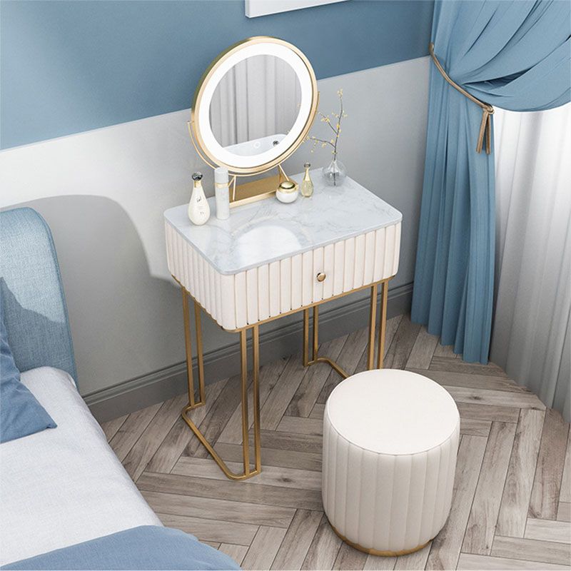 Contemporary Makeup Counter 1 Drawer Slate Top Dressing Table