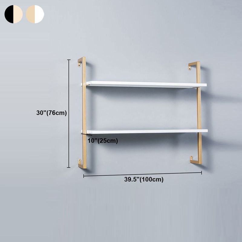 Contemporary Wall Unit Bookshelf with Iron Frame Manufactured Wood Shelf