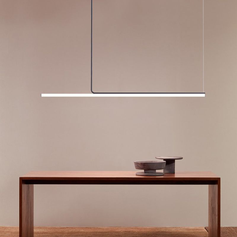 Minimalism Linear LED Hanging Pendant Lights with Metal for Kitchen