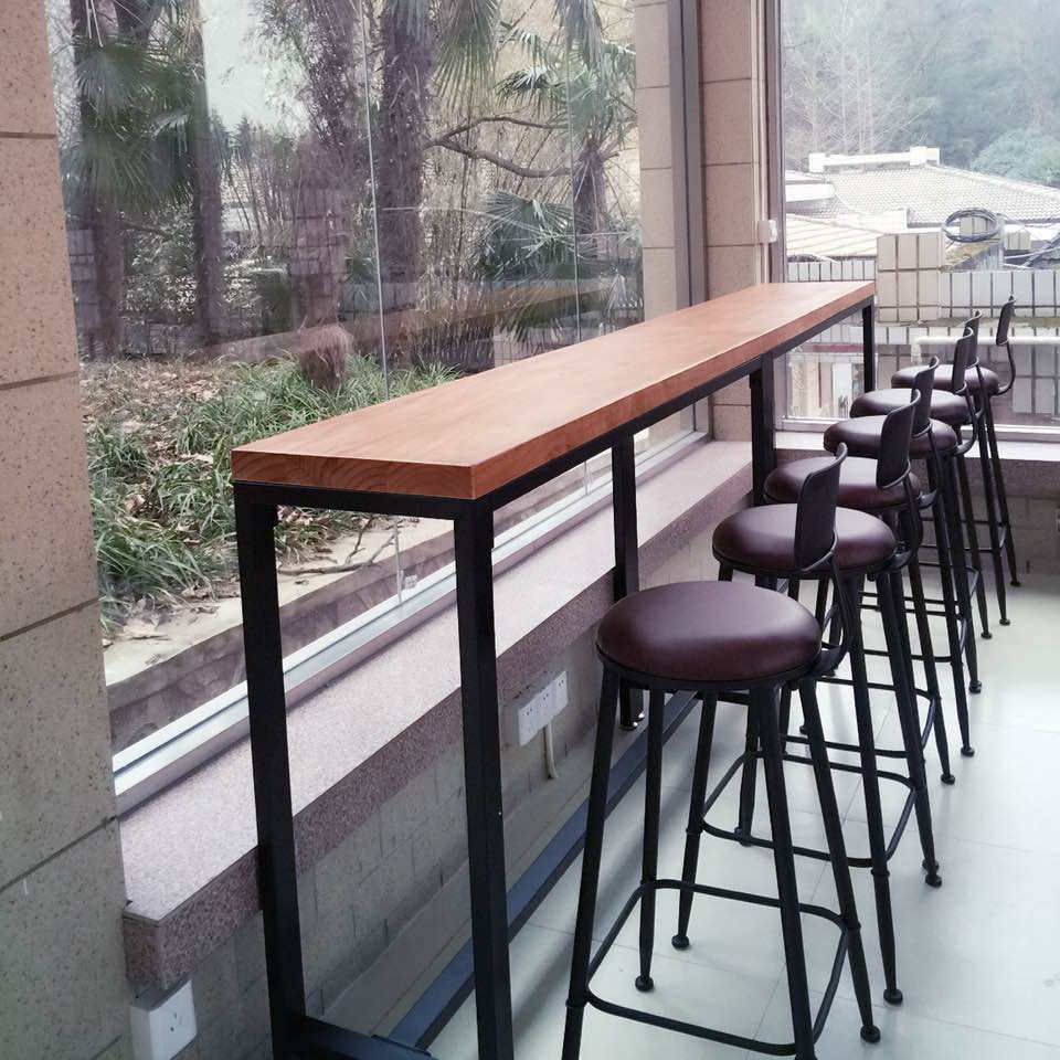 Rectangle Bar Pub Table Set 1/5 Pcs Iron Frame Bar Table and Stools