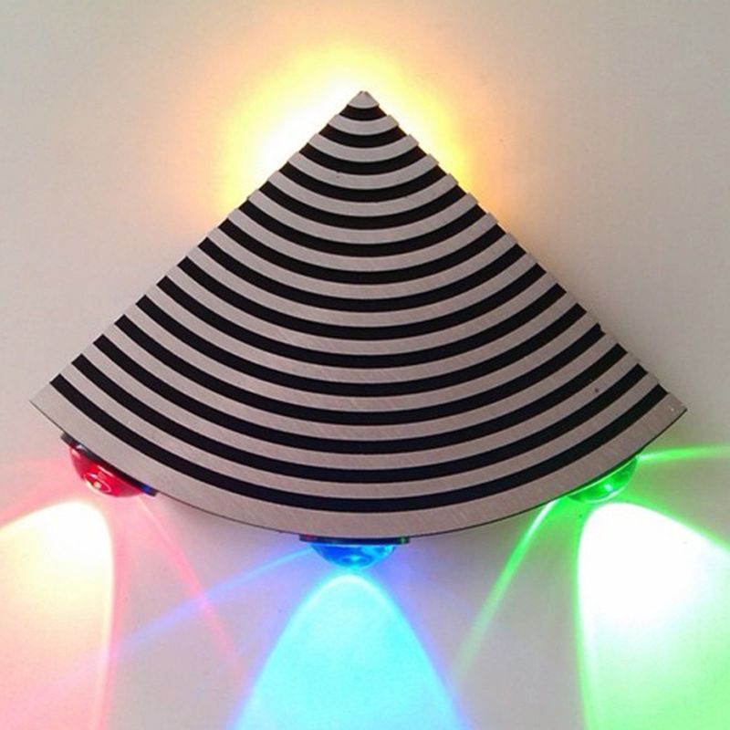 Modernist WIFI Shaped Wall Lamp Metal Bedroom LED Flush Mount Wall Sconce in Black and Silver, Purple/Green/Yellow Light