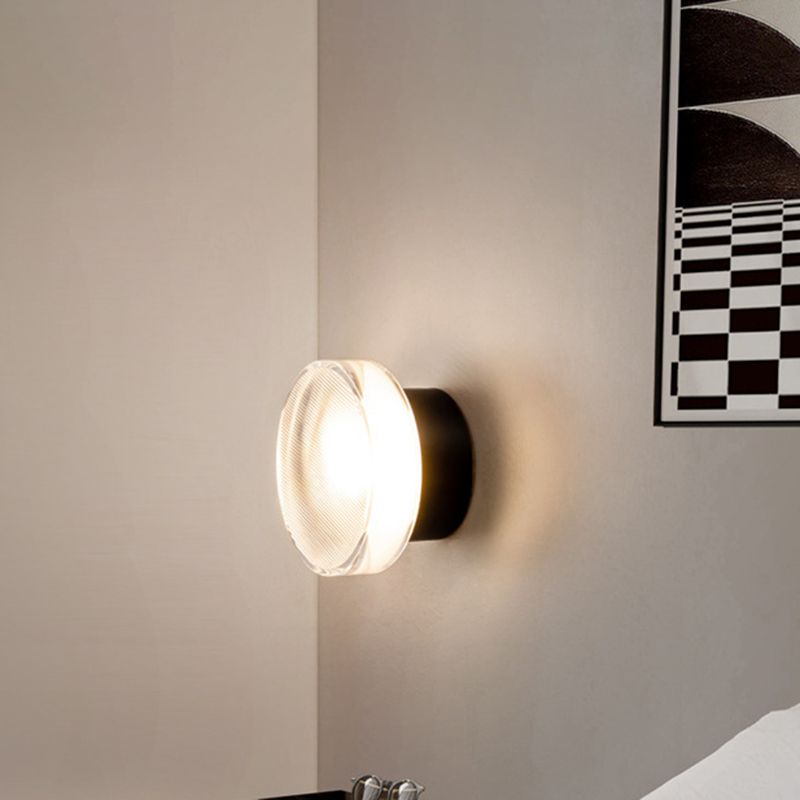 Contemporary Black/Golden Wall Mounted Sconce Glass LED Statement Wall Light