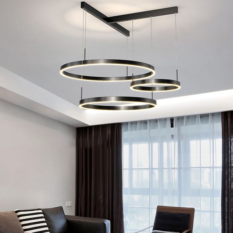 Luz de lámpara LED de estilo moderno de lámpara de lámpara de aluminio múltiples niveles de suspensión Luz