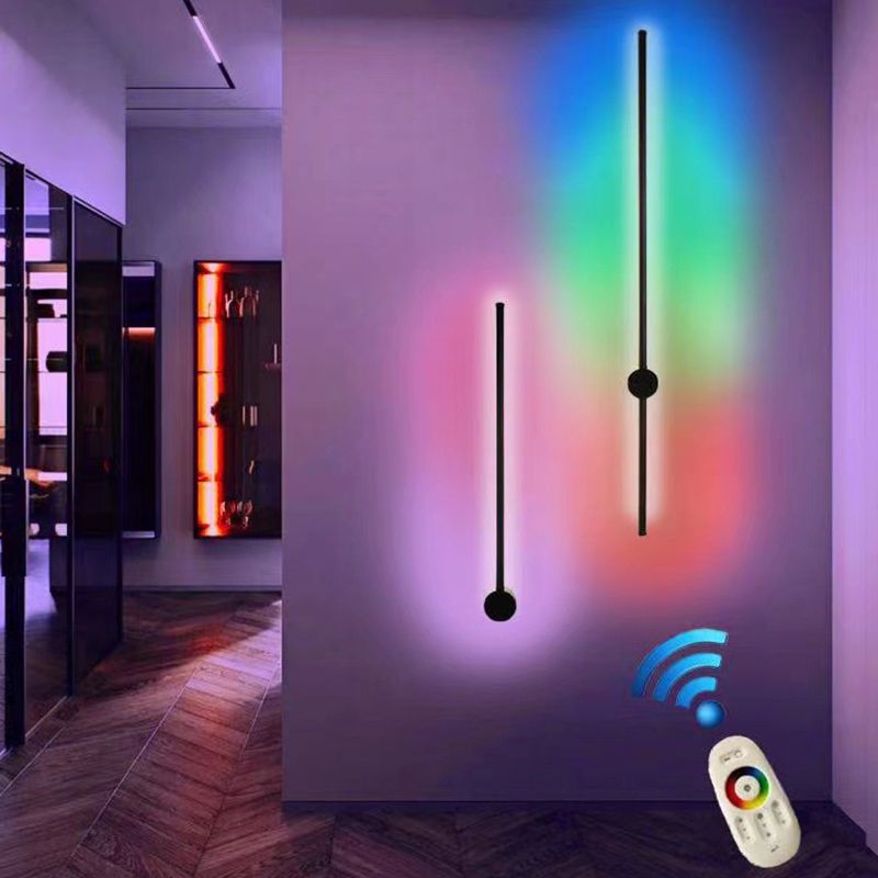 Adjustable Brightness 1 Light Linear Sconce Light Fixture Modern Minimalist Style Aluminum Sconces