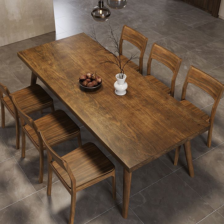 Simplicity Style Dinette Table Solid Wood Rectangle Dining Room Table in Brown