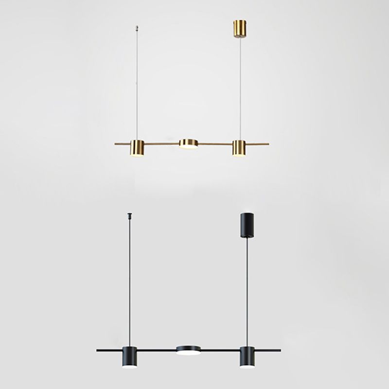 Cylinder Island Lighting Metallic Contemporary Simplicity Pendant Lighting Fixtures for Restaurant