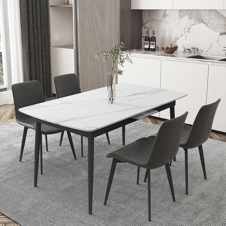 Modern Rectangle Stone Dining Table Set 1/4/5/7 Pieces Dining Set for Home Use
