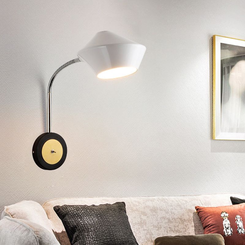 Luz de Urna Splach Metal Contemporánea 1 Iluminación montada en la pared de bulbo en blanco y negro