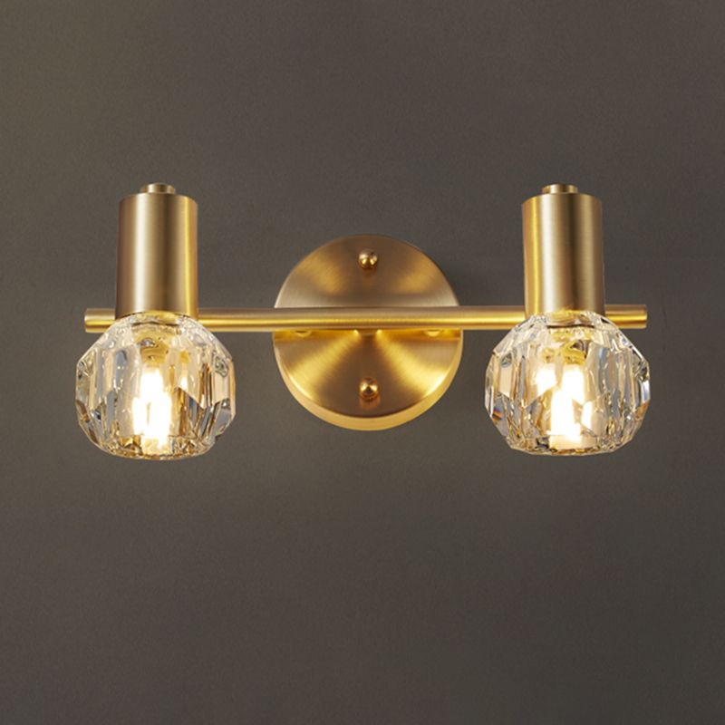 Modern Style Bulb Shaped Wall Lighting Fixture Bathroom Wall Mounted Light in Gold