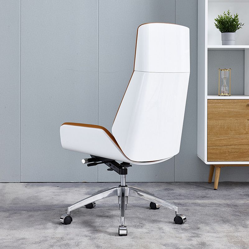 Executive Swivel Office Chair with High Back Chrome Metal Frame Modern Task Chair