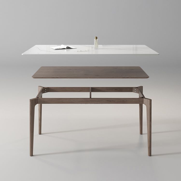 Modern 1/4/5/7 Pieces Furniture Stone Rectangle Dining Table Set in White