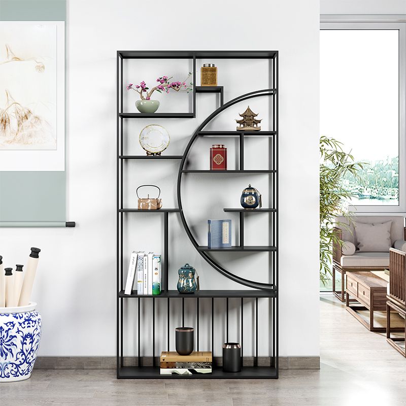 9.84"W Bookshelf Black Open Back Modern Style Bookcase for Home Office