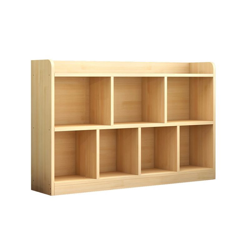 Solid Wood Bookshelf Contemporary Style Natural Bookcase for Study Room Office