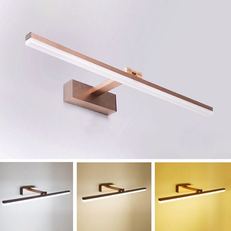 Modernist Single-Bulb Copper Mirror Front Light LED Metallic Wall Mounted Light for Bathroom