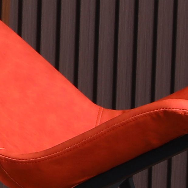 Silla de comedor de cuero de estilo escandinavo, respaldo sólido, silla de comedor de un solo brazo para el hogar