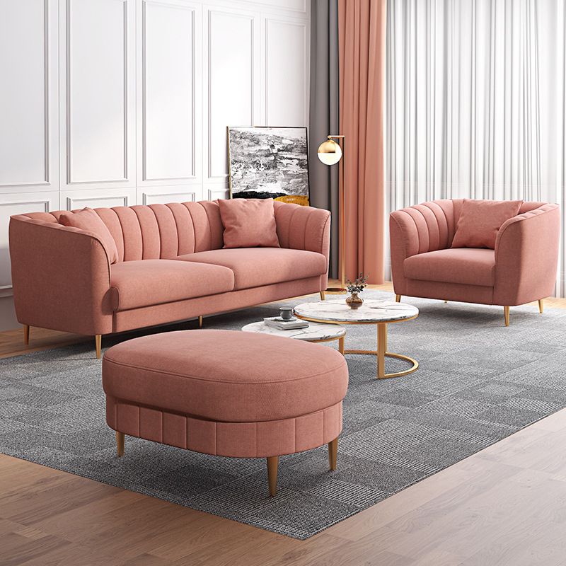 29.53"H Pink Upholstery Sofa with Sewn Pillow Back for Living Room