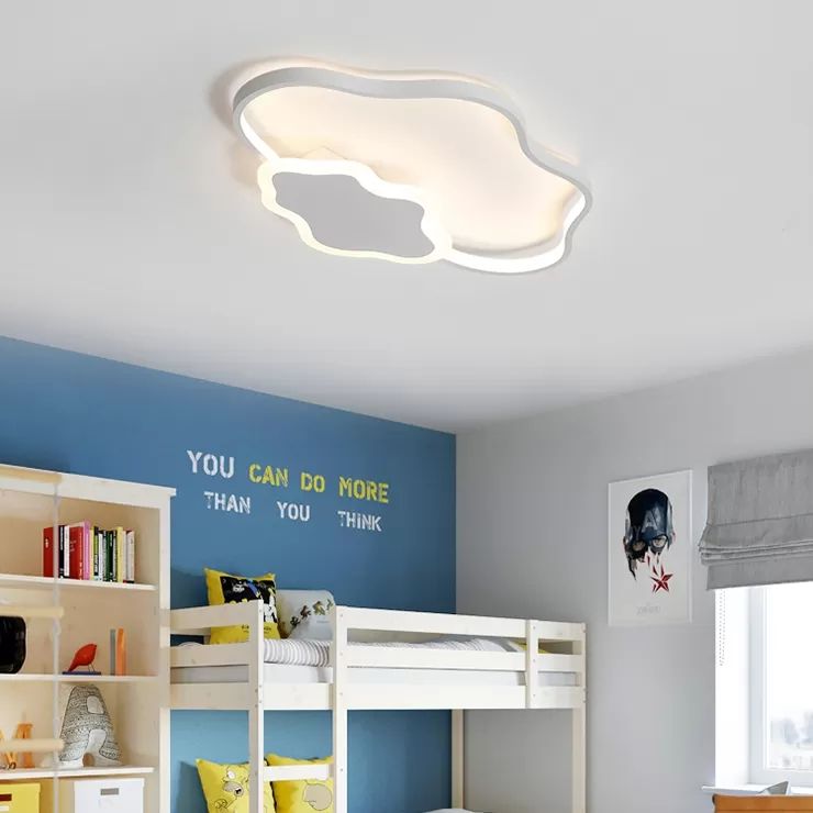 Nursing Room Cloud Ceiling Light Acrylic Modern White Finish Flush Mount Light