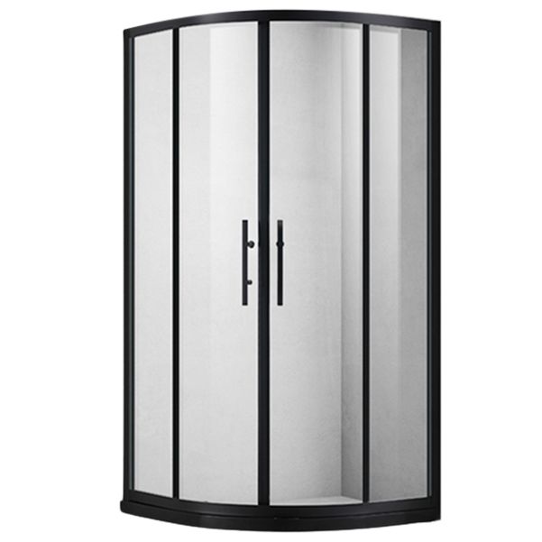 Round Framed Double Sliding Shower Enclosure with Fixed Panel