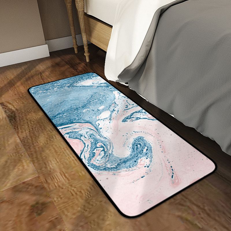Multi-Colored Modern Rug Polyster Abstract Printed Indoor Rug Non-Slip Backing Pet Friendly Carpet for Bedroom
