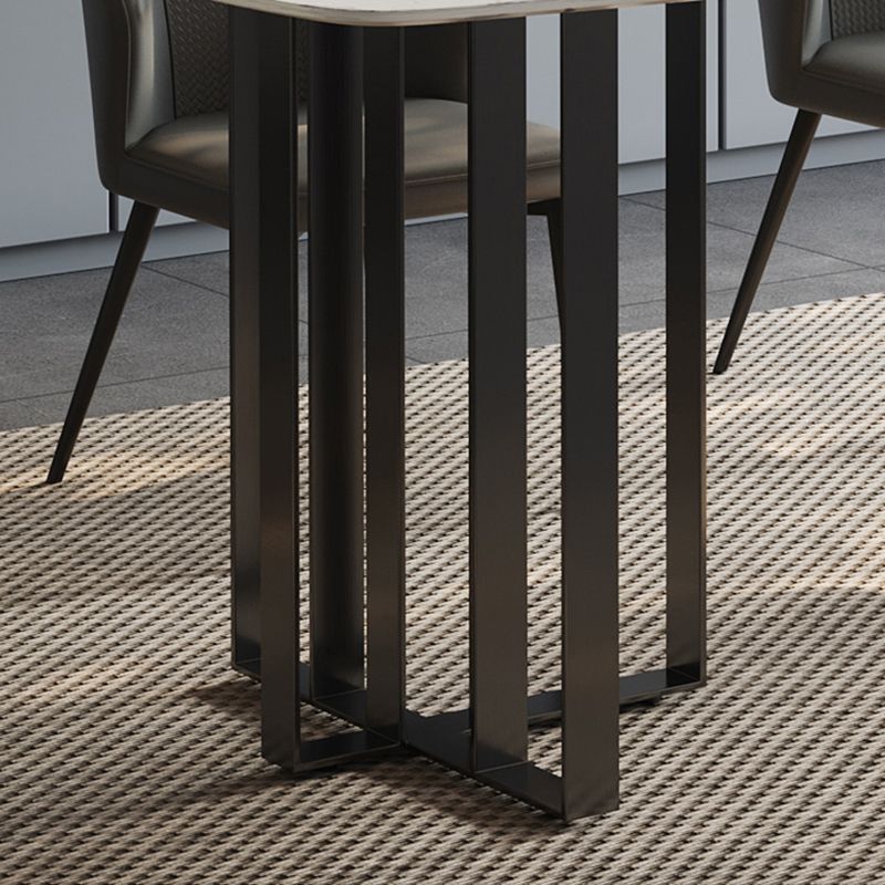 Dinner Table Stone Top Modern Double Pedestal Dining Table without Chair