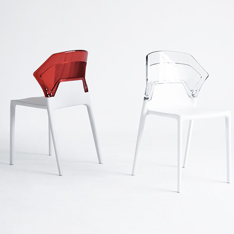 Modern Dining Room Wingback Armless Plastic Stacking Dining Chair