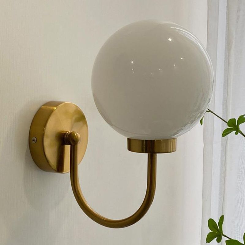 Nordic Vanity Light Creative Glass Ball Shade Wall Light Sconce for Washroom