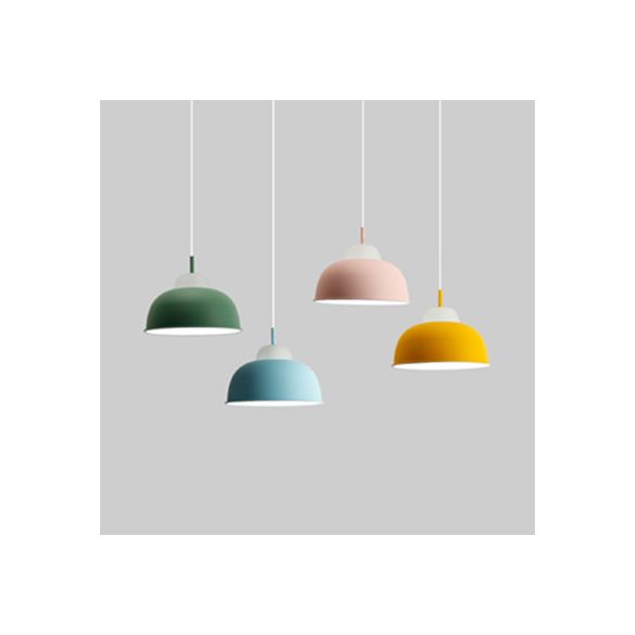 Lámpara colgante de Macaron Loft Bowl Bombilla de aluminio Luz de aluminio para sala de enfermería