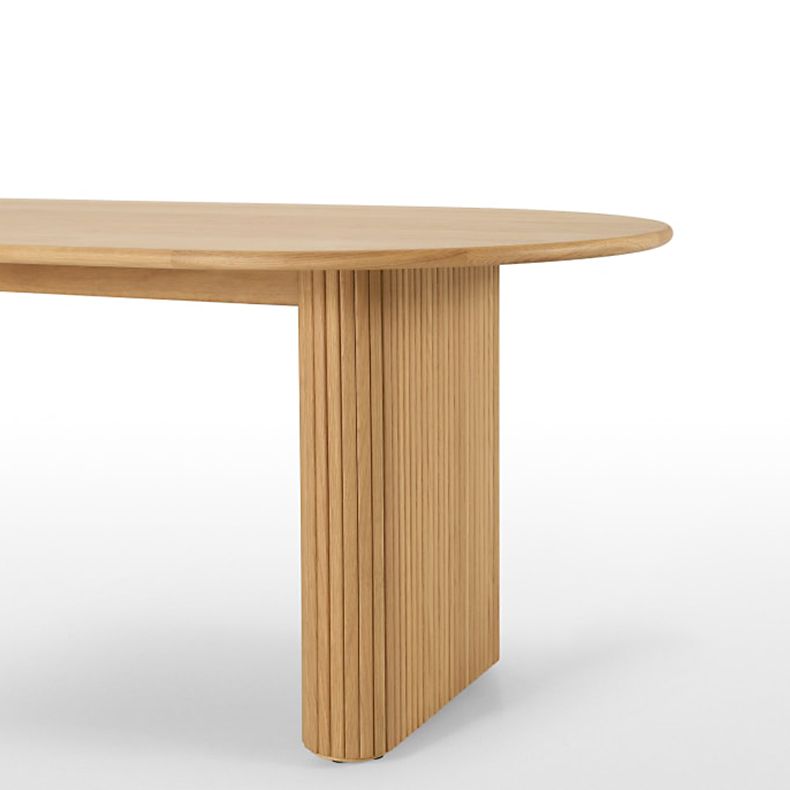 Double Pedestal Furniture Simplicity Style Oval Solid Wood Dining Room Collection