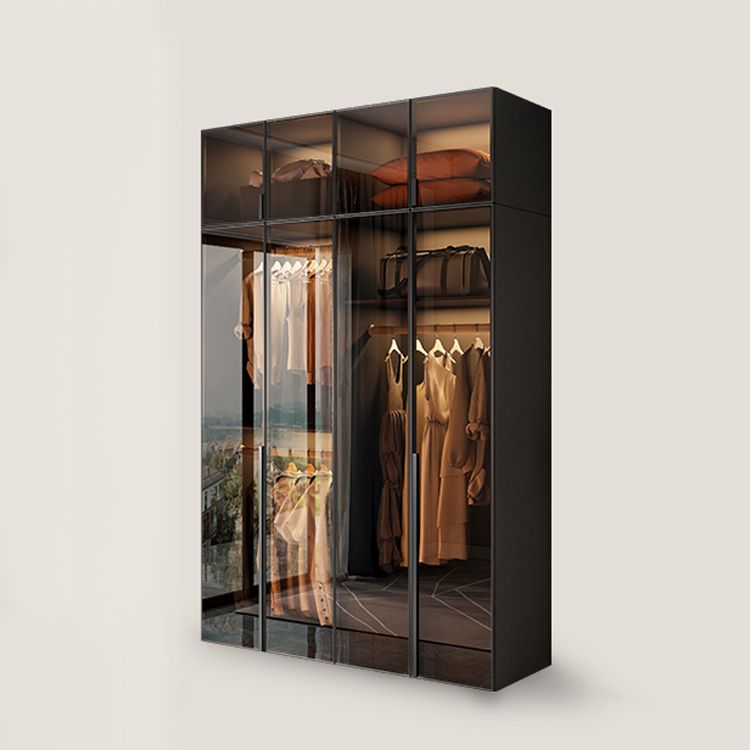Modern Style Glass Wardrobe Bedroom Wardrobe Closet with Soft Close Door