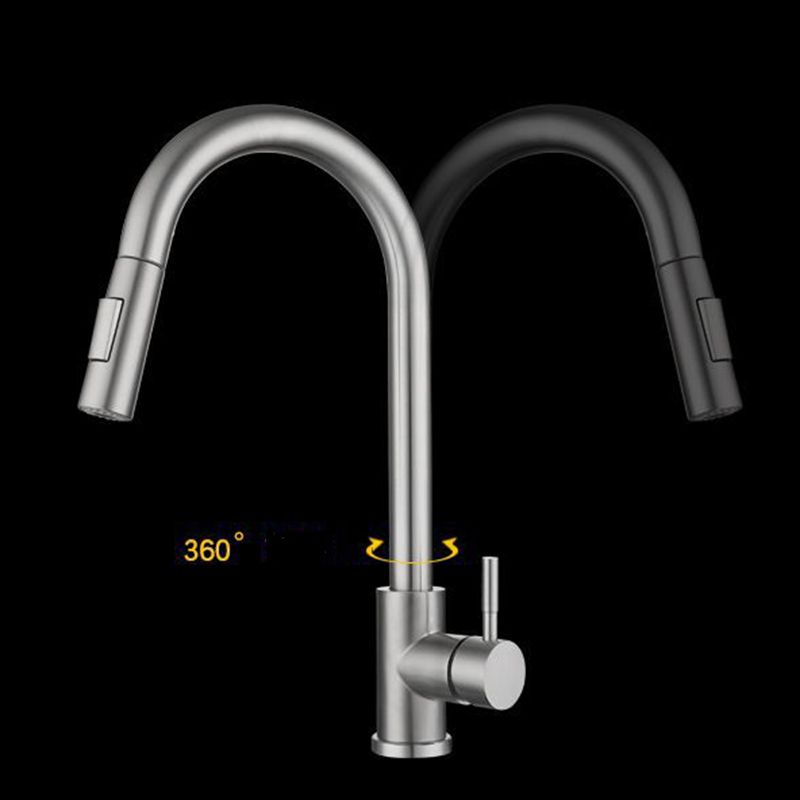 Modern Bathroom Vessel Faucet Brass Lever Handles Swivel Spout High-Arc Sink Faucet